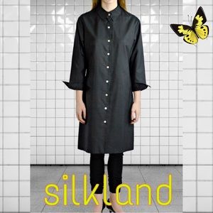 SilkLand Black Silk Vintage 90’s Shirtdress
